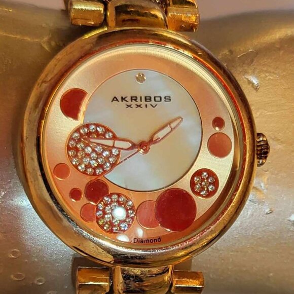 Akribos XXIV AK895RG-BX  Diamond dial  Twisted Chain Watch for Women - Picture 9 of 16